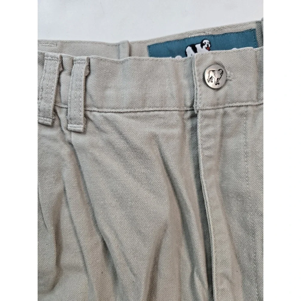 Vintage Big Dogs Chino Shorts Mens 36‎ Khaki Tan Pleated Cotton Canvas...